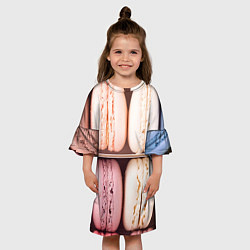 Платье клеш для девочки Макарон, цвет: 3D-принт — фото 2