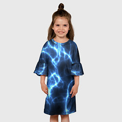 Платье клеш для девочки Электро, цвет: 3D-принт — фото 2