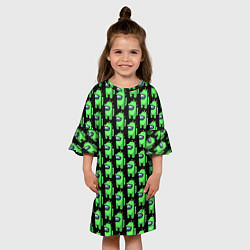 Платье клеш для девочки Among Us Crocodile, цвет: 3D-принт — фото 2