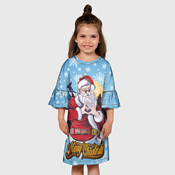 Платье клеш для девочки Santa Love, цвет: 3D-принт — фото 2