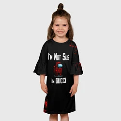 Платье клеш для девочки Among Us Gucci, цвет: 3D-принт — фото 2
