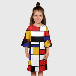 Платье клеш для девочки Color blocking, цвет: 3D-принт — фото 2