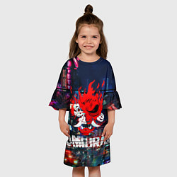 Платье клеш для девочки Киберпанк 2077 глитч, цвет: 3D-принт — фото 2