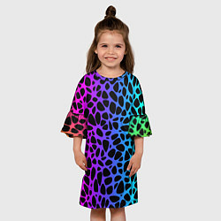 Платье клеш для девочки Неоновый градиент, цвет: 3D-принт — фото 2