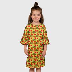 Платье клеш для девочки День Защитника Отечества, цвет: 3D-принт — фото 2