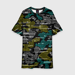 Платье клеш для девочки Futuristic Camo, цвет: 3D-принт