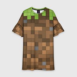 Платье клеш для девочки Minecraft камуфляж, цвет: 3D-принт