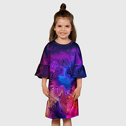 Платье клеш для девочки НЕОНОВЫЕ РАЗВОДЫ, цвет: 3D-принт — фото 2