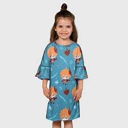 Платье клеш для девочки Чиби Чайльд, цвет: 3D-принт — фото 2
