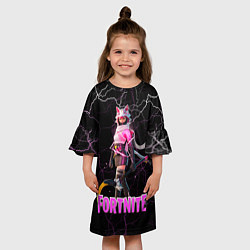 Платье клеш для девочки Vi Fox Fortnite, цвет: 3D-принт — фото 2
