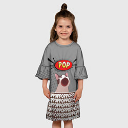 Платье клеш для девочки Wide-Mouthed Popping Cat, цвет: 3D-принт — фото 2