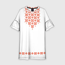 Платье клеш для девочки Белорусская вышиванка, цвет: 3D-принт