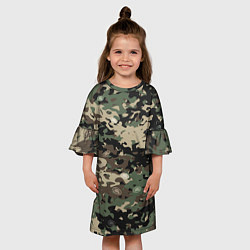 Платье клеш для девочки Камуфляж Land Rover, цвет: 3D-принт — фото 2