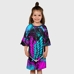 Платье клеш для девочки НЕОНОВЫЙ РАЗВЕД КОРПУС, цвет: 3D-принт — фото 2