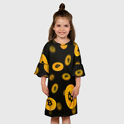Платье клеш для девочки БИТКОИН BITCOIN, цвет: 3D-принт — фото 2