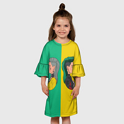 Платье клеш для девочки Бестия, цвет: 3D-принт — фото 2