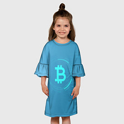 Платье клеш для девочки Bitcoin, цвет: 3D-принт — фото 2