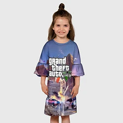 Платье клеш для девочки ЭКШЕН Grand Theft Auto V, цвет: 3D-принт — фото 2