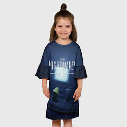 Платье клеш для девочки LITTLE NIGHTMARES ЛИТЛ НАЙТМ, цвет: 3D-принт — фото 2