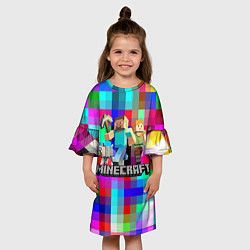 Платье клеш для девочки MINECRAFT МАЙНКРАФТ, цвет: 3D-принт — фото 2