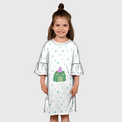Платье клеш для девочки Лягушка-маг, цвет: 3D-принт — фото 2