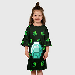 Платье клеш для девочки МАЙНКРАФТ MINECRAFT, цвет: 3D-принт — фото 2