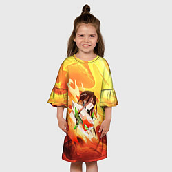Платье клеш для девочки Шаман Кинг Хао Зик, цвет: 3D-принт — фото 2