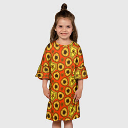 Платье клеш для девочки Древний африканский узор, цвет: 3D-принт — фото 2