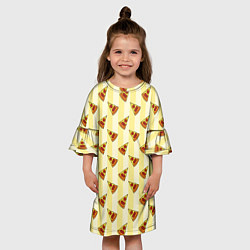 Платье клеш для девочки Кусочки Пиццы, цвет: 3D-принт — фото 2