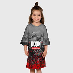 Платье клеш для девочки DOOM, цвет: 3D-принт — фото 2