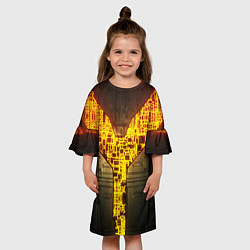 Платье клеш для девочки Неоновая внутренность 3D, цвет: 3D-принт — фото 2