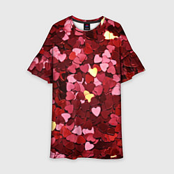 Платье клеш для девочки Сердца Hearts, цвет: 3D-принт