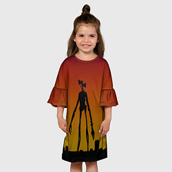 Платье клеш для девочки СИРЕНОГОЛОВЫЙ МОНСТР, цвет: 3D-принт — фото 2