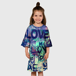 Платье клеш для девочки LOVE, цвет: 3D-принт — фото 2