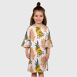 Платье клеш для девочки Абстрактные ветви - узор, цвет: 3D-принт — фото 2
