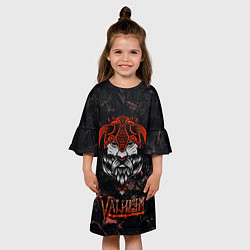 Платье клеш для девочки Valheim лицо викинга, цвет: 3D-принт — фото 2