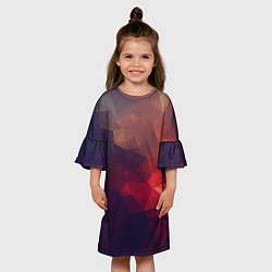 Платье клеш для девочки Лавовый вектор, цвет: 3D-принт — фото 2
