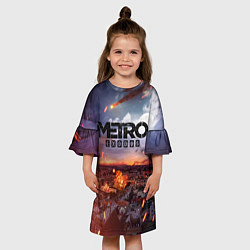 Платье клеш для девочки Metro Разрушенный город, цвет: 3D-принт — фото 2