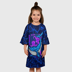 Платье клеш для девочки Кит мечтатель The dreamer, цвет: 3D-принт — фото 2