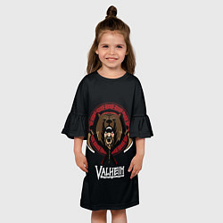 Платье клеш для девочки Valheim Viking Bear, цвет: 3D-принт — фото 2