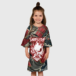 Платье клеш для девочки SAMURAI CYBERPUNK NINJA, цвет: 3D-принт — фото 2