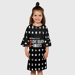 Платье клеш для девочки LOVE DEATH ROBOTS $$$, цвет: 3D-принт — фото 2