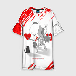 Платье клеш для девочки Love, Death and Cats Любов, смерть и котики Z, цвет: 3D-принт