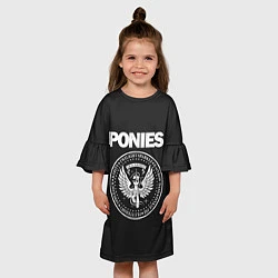 Платье клеш для девочки Pony x Ramones, цвет: 3D-принт — фото 2
