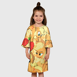 Платье клеш для девочки Applejack pattern, цвет: 3D-принт — фото 2