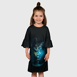 Платье клеш для девочки Красивый кот, цвет: 3D-принт — фото 2