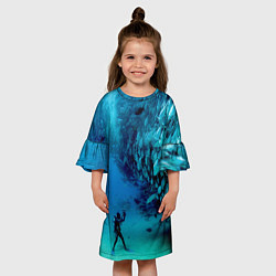 Платье клеш для девочки Фото дайвинг, цвет: 3D-принт — фото 2