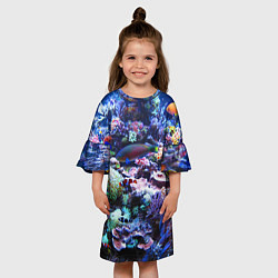 Платье клеш для девочки Коралловые рыбки, цвет: 3D-принт — фото 2