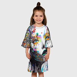 Платье клеш для девочки Абстрактная, цвет: 3D-принт — фото 2