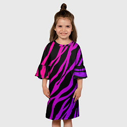 Платье клеш для девочки Похоже на зебру, цвет: 3D-принт — фото 2